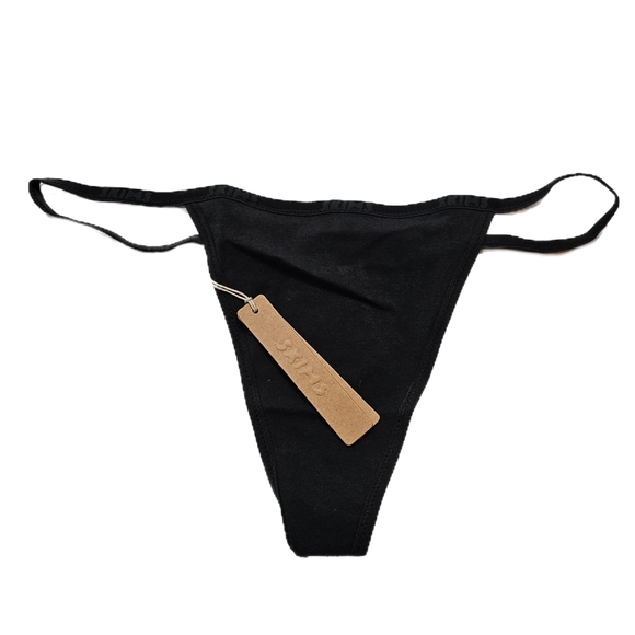 NWT SKIMS Cotton Logo String Thong (Soot) Size XL - Picture 7 of 10